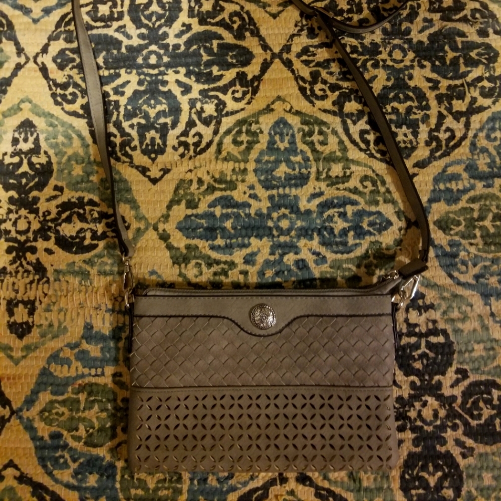 Gray crossbody